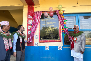 महेन्द्र माध्यमिक बिधालयको १८ कोठे भवनको उद्घाटन