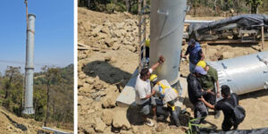 चिसापानीमा निर्माणाधीन केवलकारको पोल ठड्याउने काम सुरु