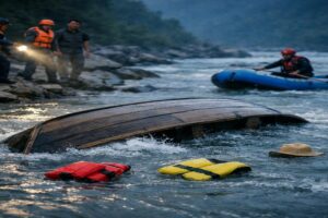 कर्णाली नदिमा डुङ्गा पल्टिँदा बुबा–छोरा बेपत्ता