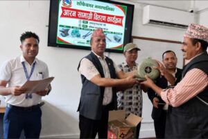 साँफेबगर नगरपालिकाद्वारा आरन सामग्री वितरण