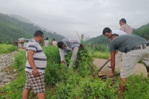 एयरपोर्ट बजार क्षेत्रको सौन्दर्यीकरण गर्ने उदेश्यले विभिन्न जातका फूल रोपिए